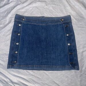 INC International Concepts Blue Denim Mini Skirt with Silver Accents